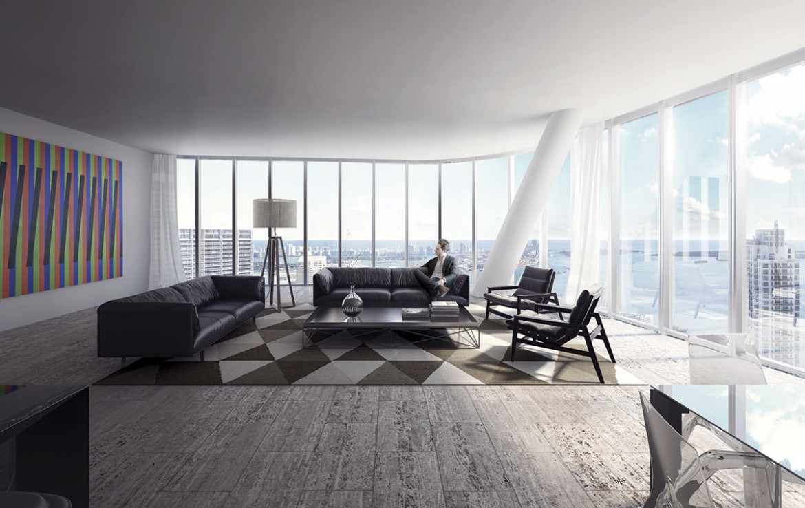 SLS Lux Condos Living Area
