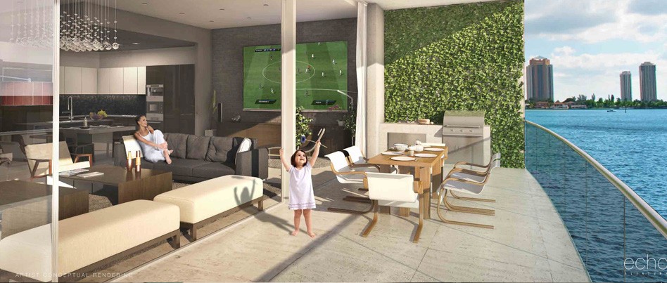 ECHO Aventura Condos Living Area