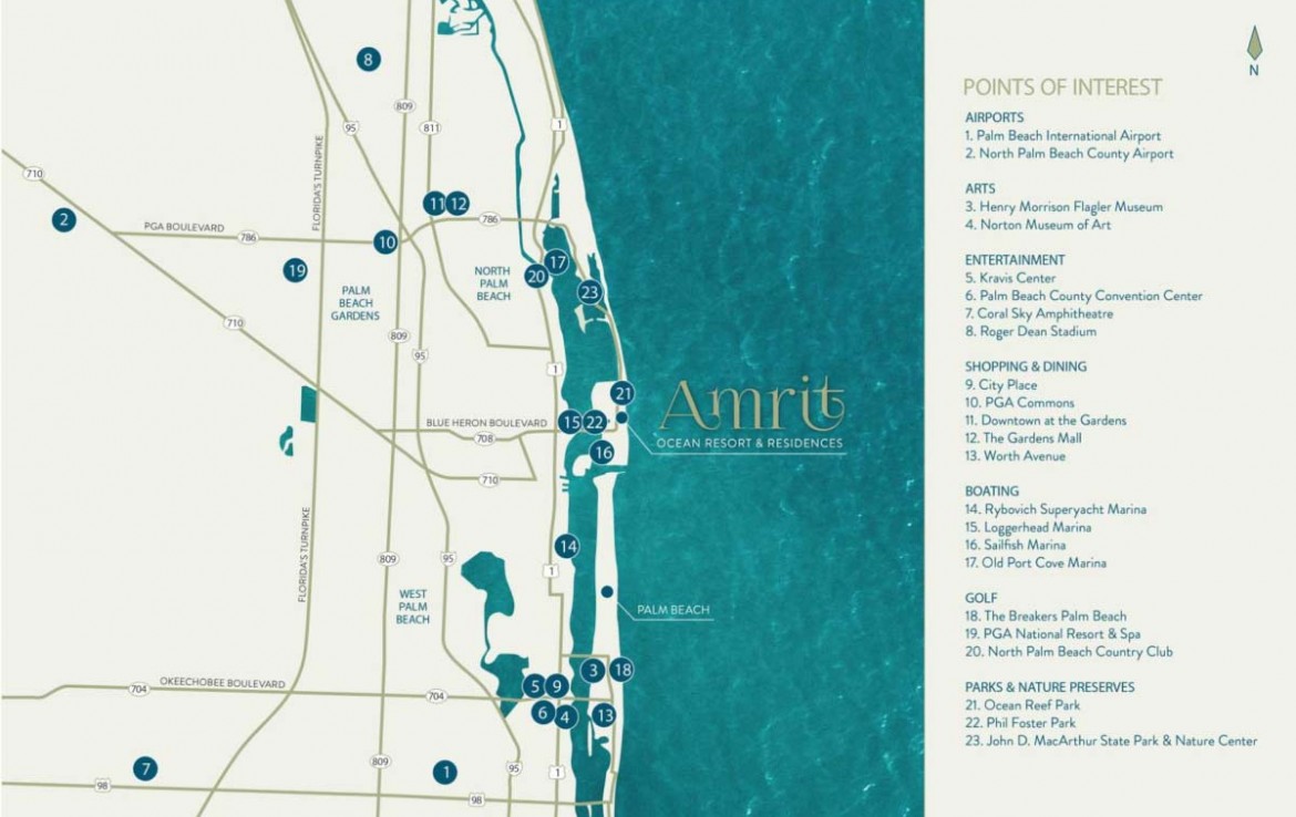 Amrit Ocean Condos Location Map