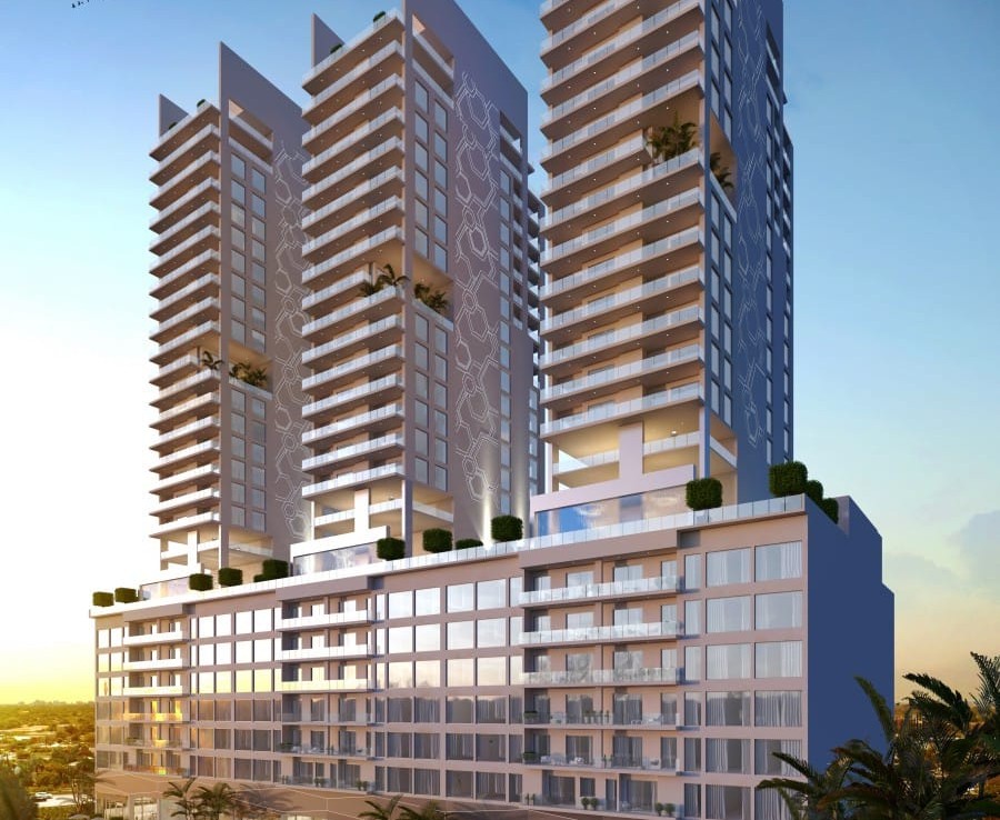 Evening Exterior Rendering of Smart Brickell Condos