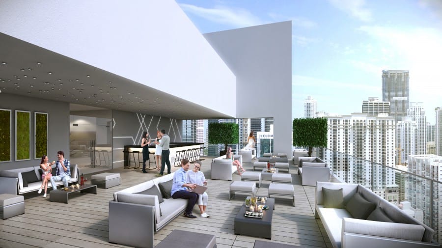 Terrace Rendering of Smart Brickell Condos