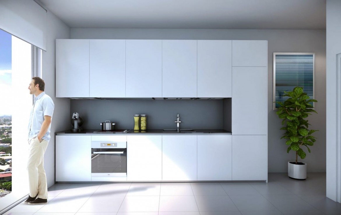 Suite Kitchen Rendering of Smart Brickell Condos